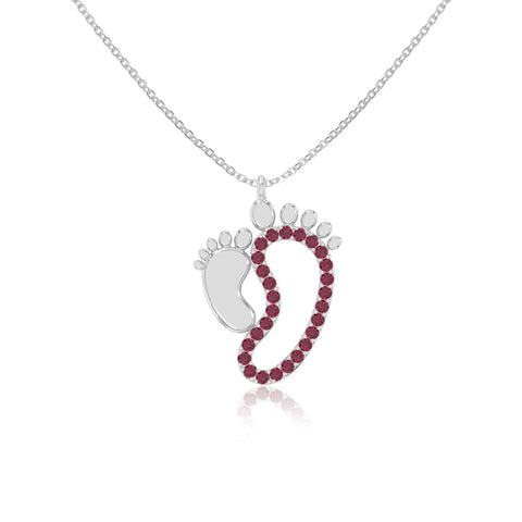 natural ruby mother child necklaces in sterling silver 