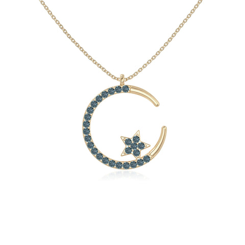 natural london-blue-topaz moon & star necklaces in yellow gold vermeil 