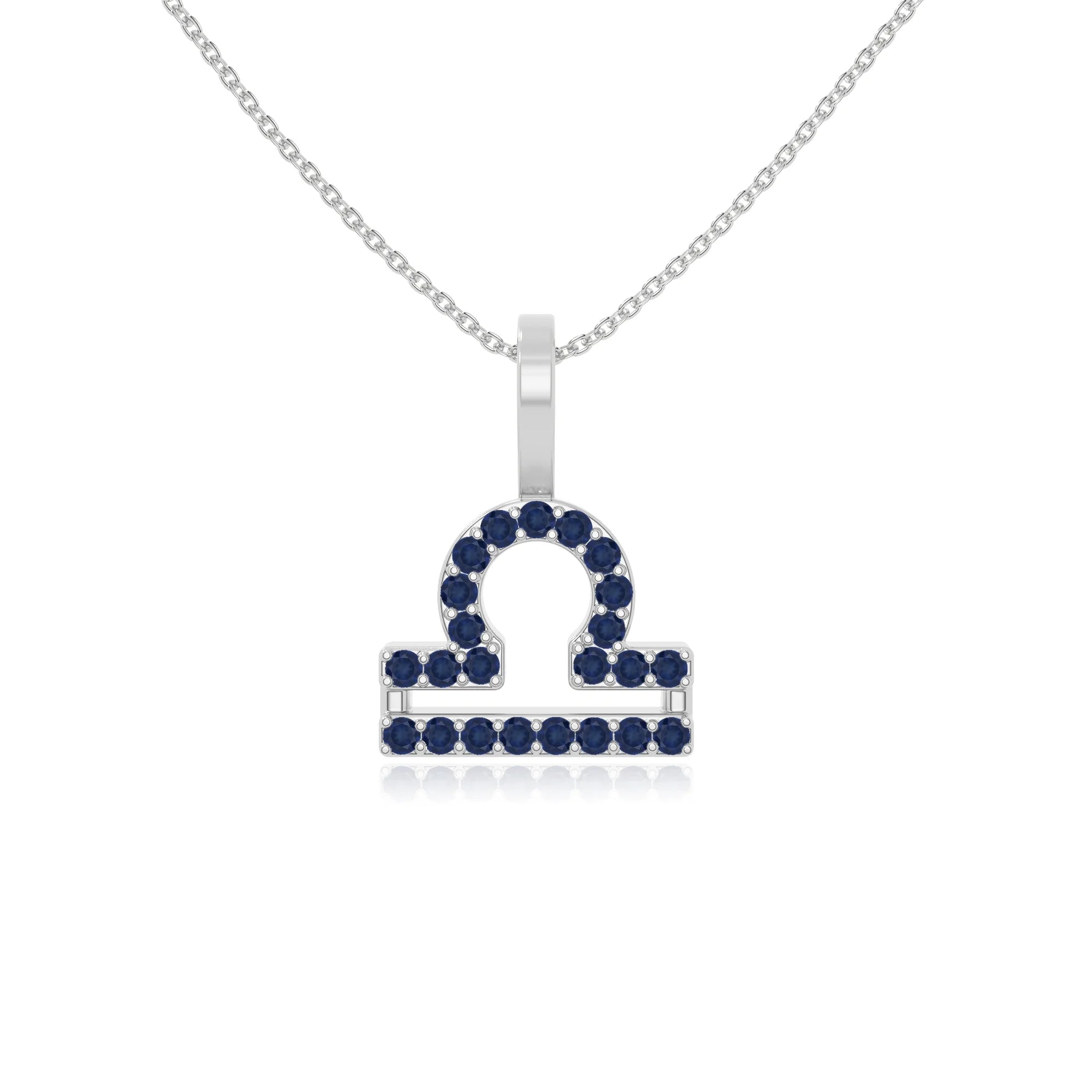 natural blue-sapphire libra zodiac necklaces in sterling silver 