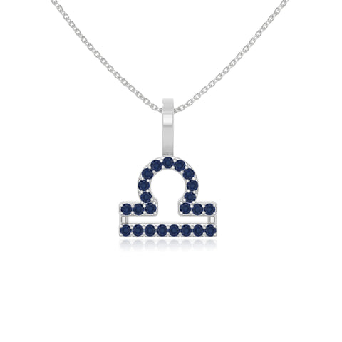 natural blue-sapphire libra zodiac necklaces in sterling silver 