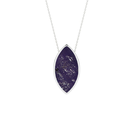 natural purple-moonstone marquise shape pendant necklace