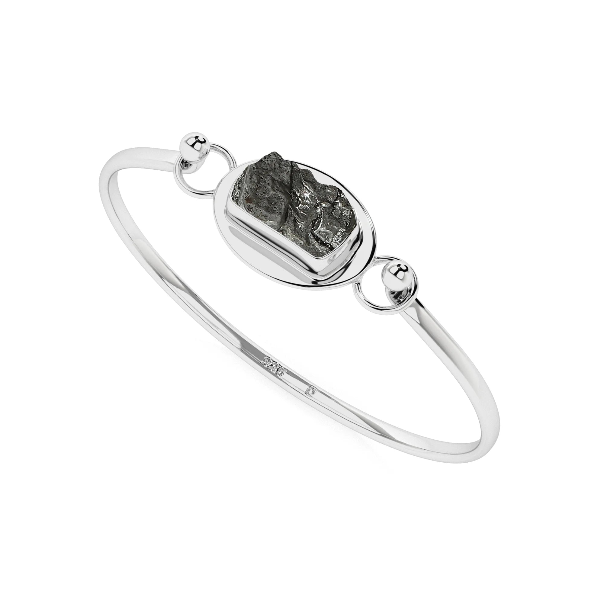 natural meteorite rough shape twister bracelet