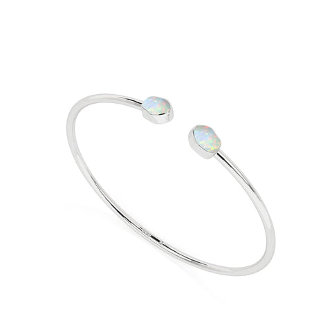 natural ethiopian-opal rough shape twister bracelet