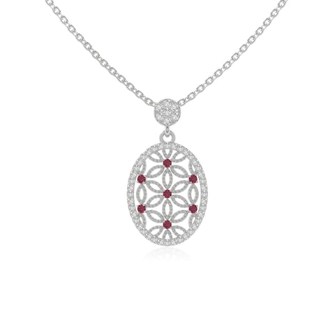 natural ruby infinity love knot necklaces in sterling silver 