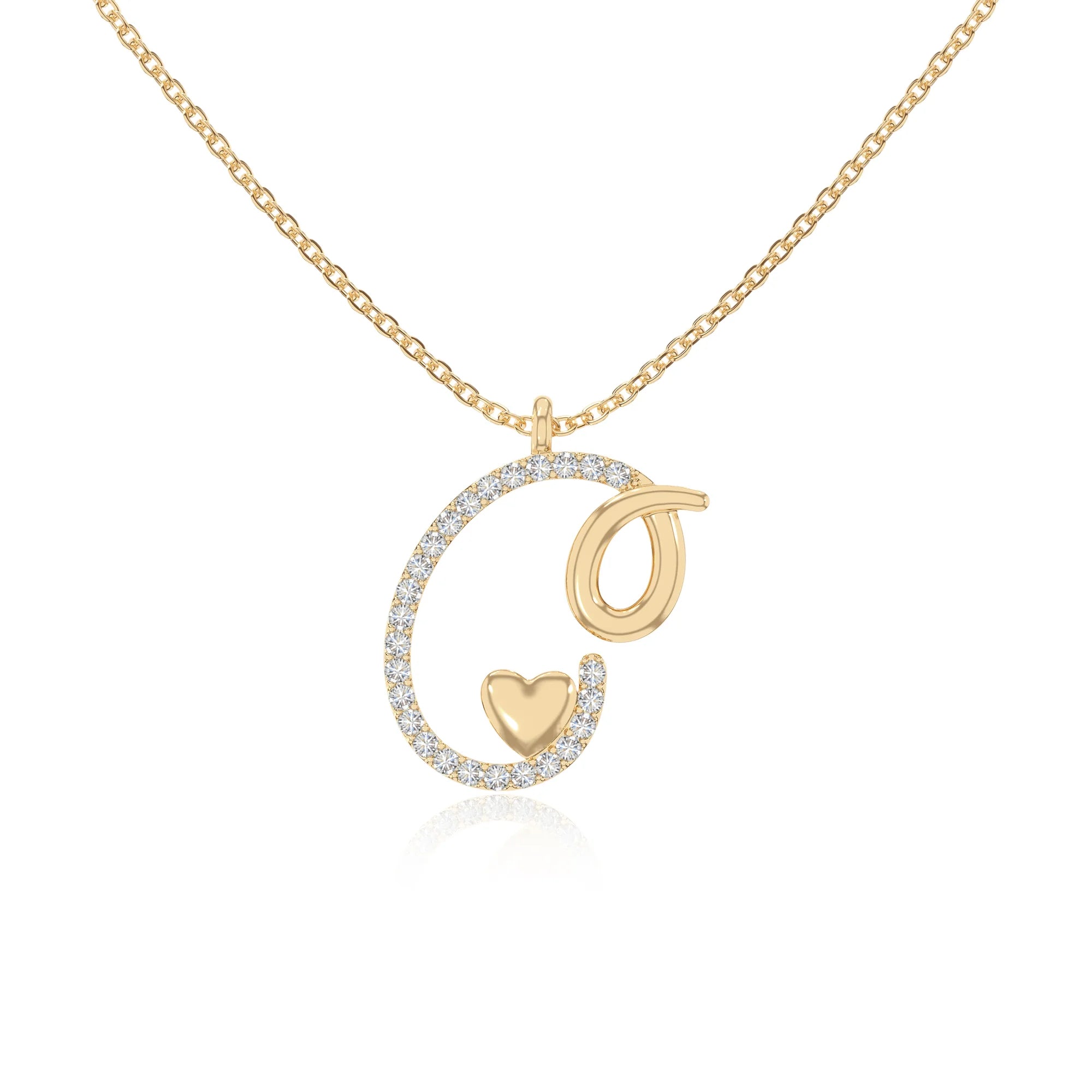 moissanite Initials necklaces in yellow gold vermeil 