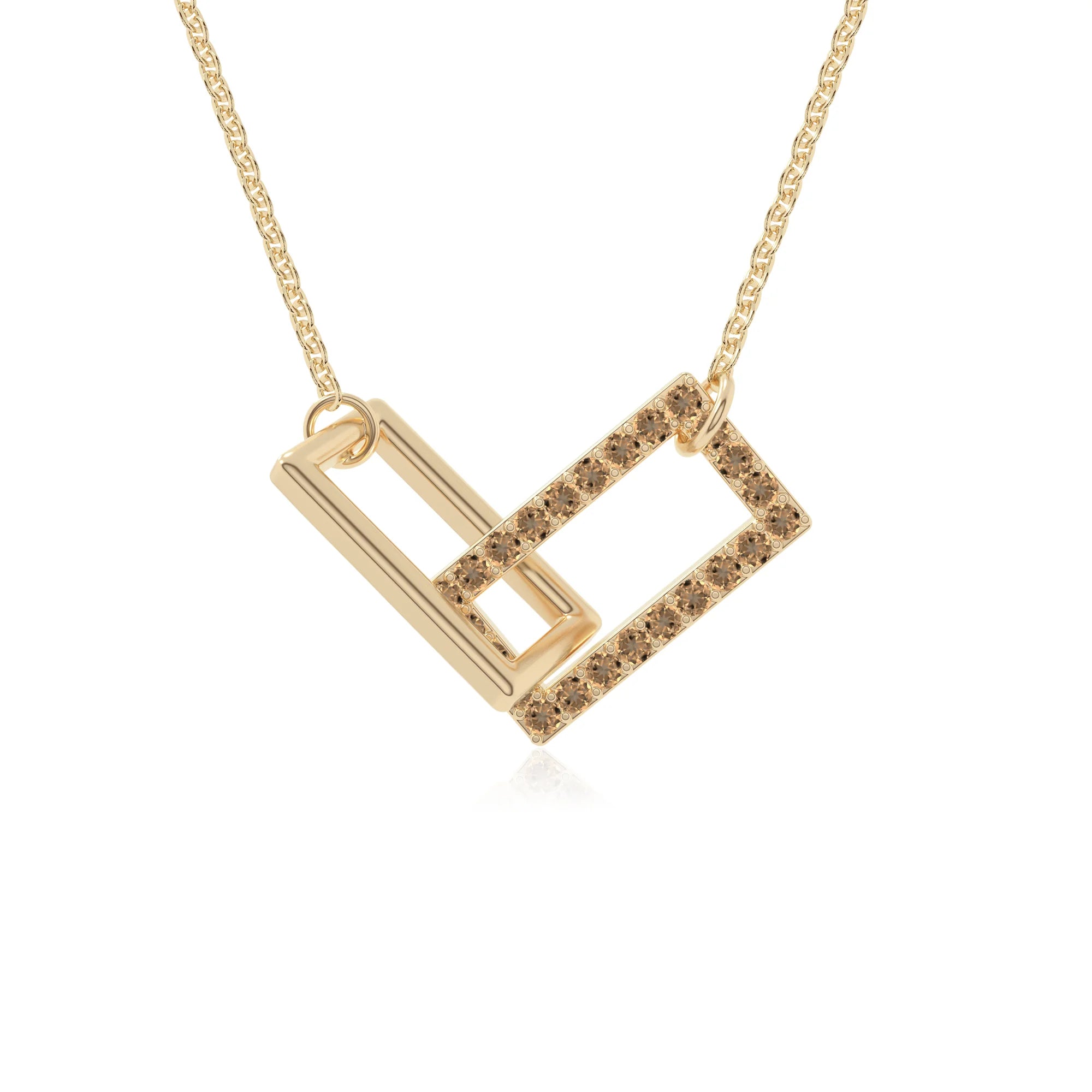 natural citrine interlock necklaces in yellow gold vermeil 