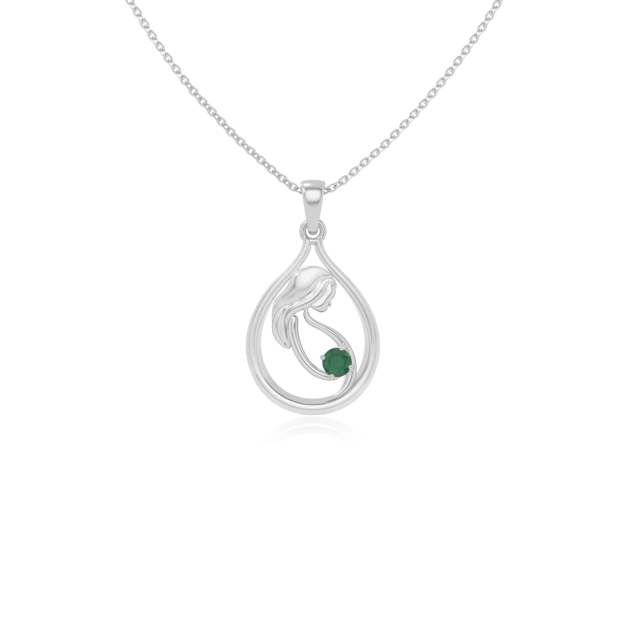 natural emerald mom to be necklaces in sterling silver 