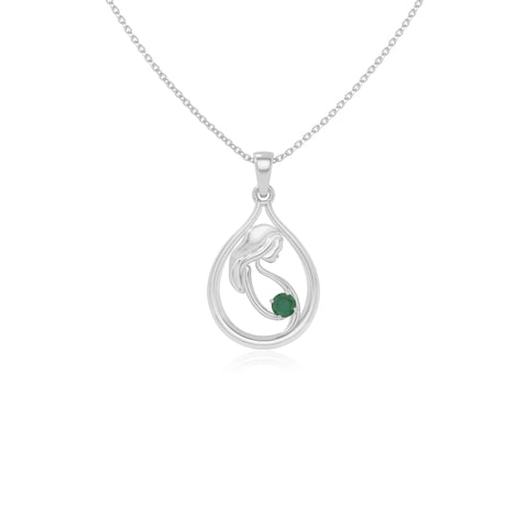 natural emerald mom to be necklaces in sterling silver 