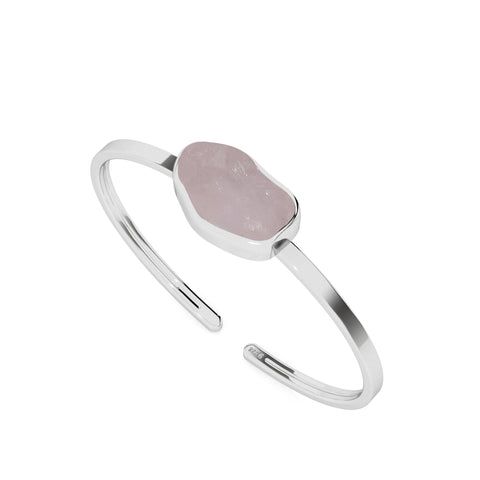 natural morganite rough shape twister bracelet