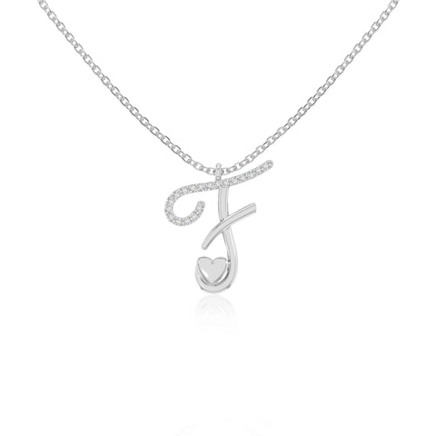 moissanite Initials necklaces in sterling silver 