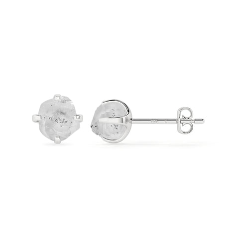 natural herkimer rough shape stud earrings