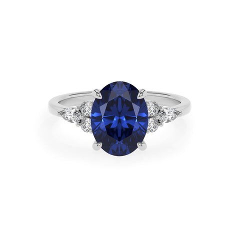 lab-grown blue-sapphire oval solitaire engagement ring