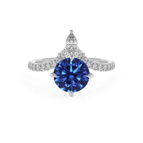 lab-grown blue-sapphire round solitaire engagement ring