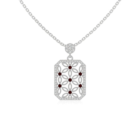 natural garnet infinity love knot necklaces in sterling silver 