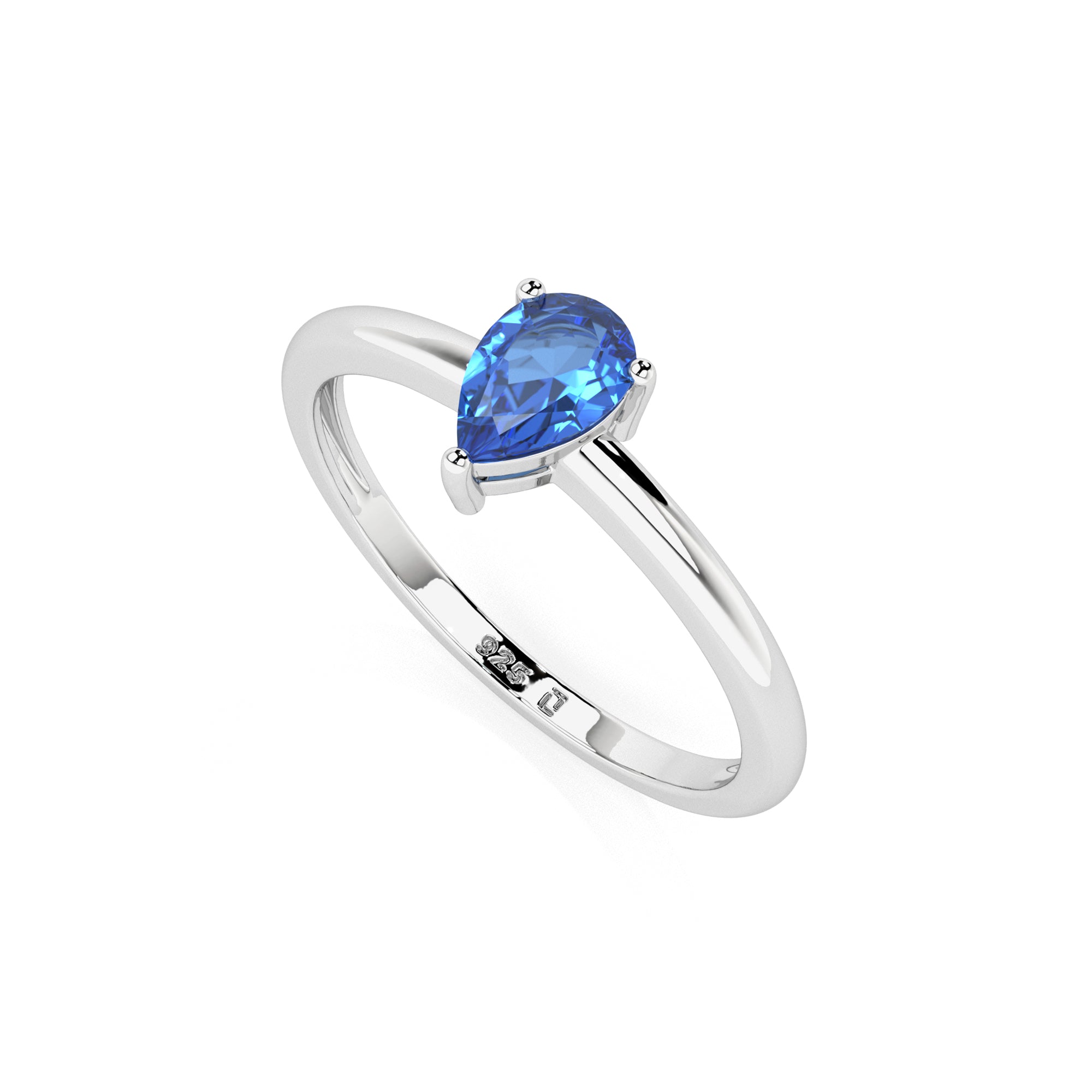 kyanite pear cut stackable prong-set ring