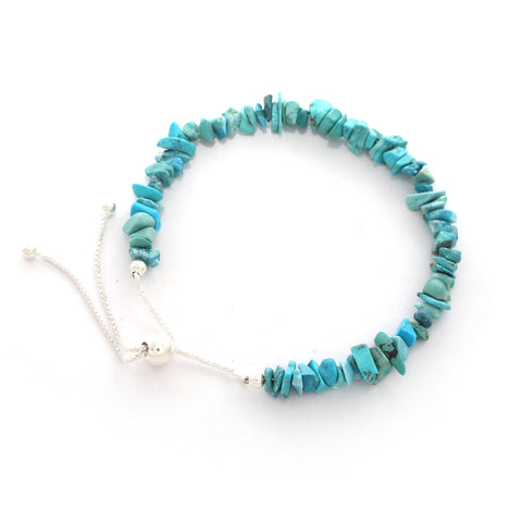 natural turquoise rough shape bolo bracelet