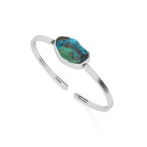 natural chrysocolla rough shape twister bracelet