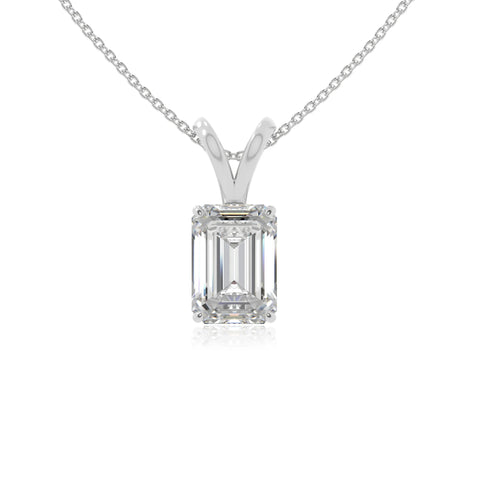 moissanite v-bale solitaire necklaces in sterling silver 
