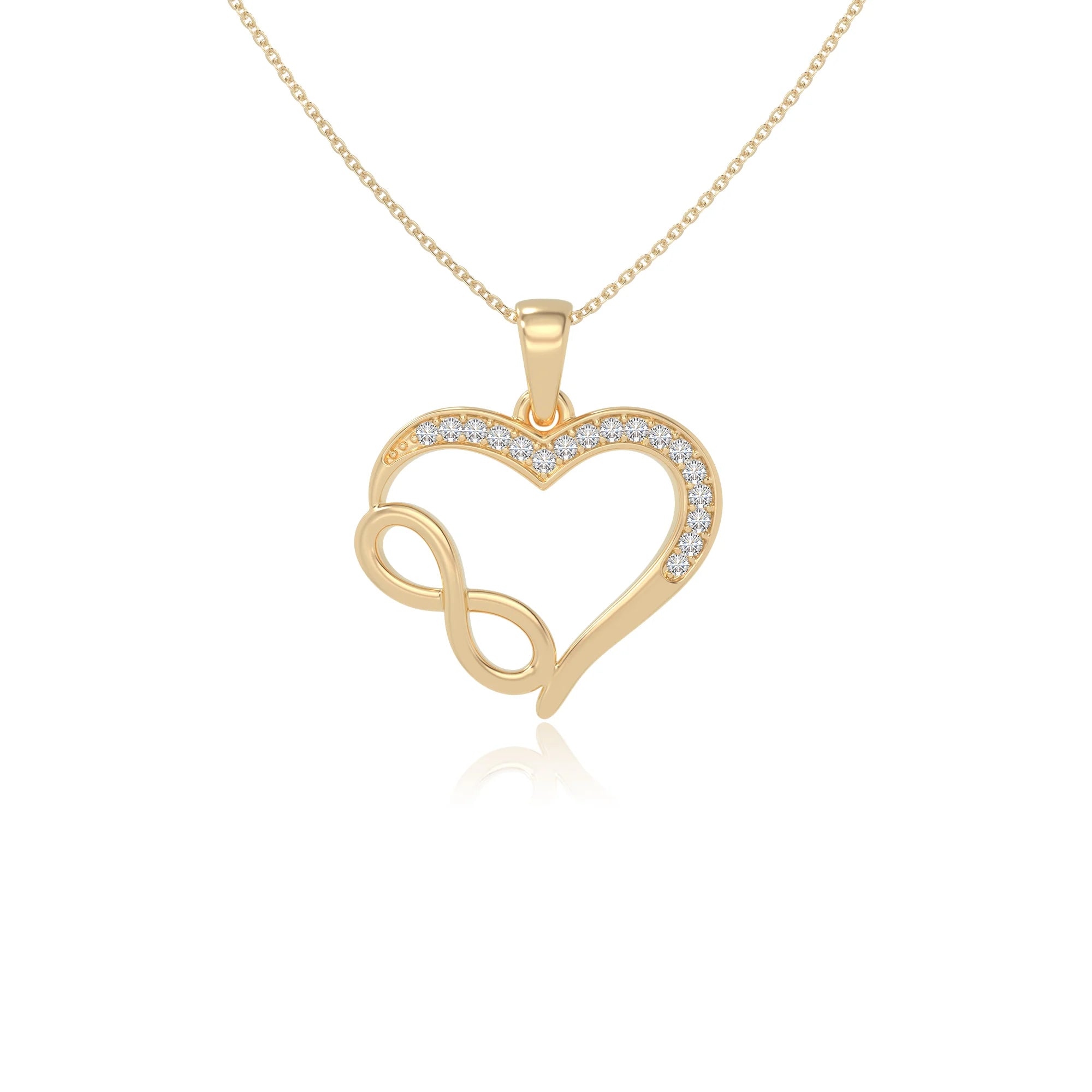 moissanite infinity necklaces in yellow gold vermeil 