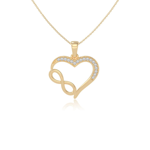 moissanite infinity necklaces in yellow gold vermeil 