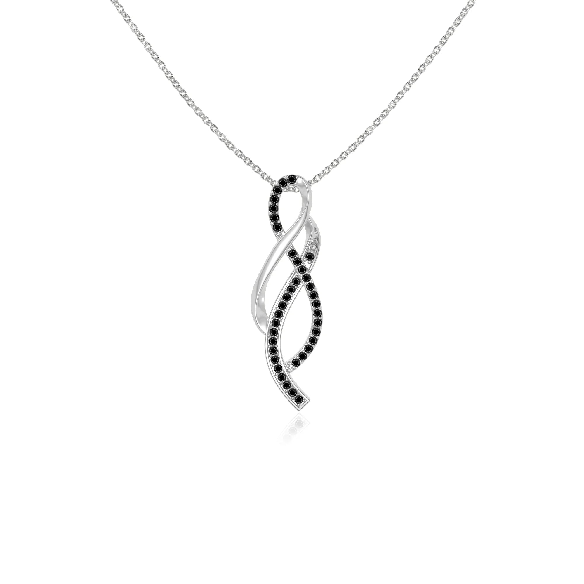 natural black onyx infinity necklaces in sterling silver 