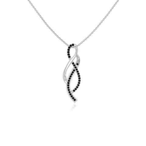 natural black onyx infinity necklaces in sterling silver 