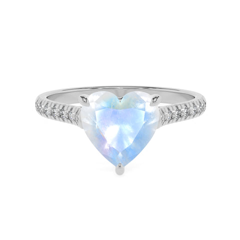 natural rainbow-moonstone heart half eterity solitaire engagement ring