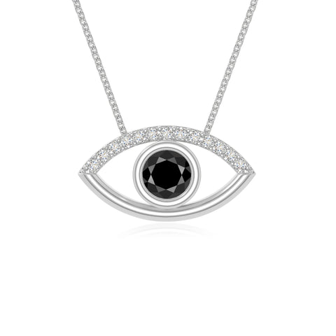 natural black-onyx evil eye necklaces in sterling silver 