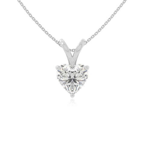 moissanite v-bale solitaire necklaces in sterling silver 
