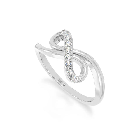 natural moissanite infinity promise rings in sterling silver 