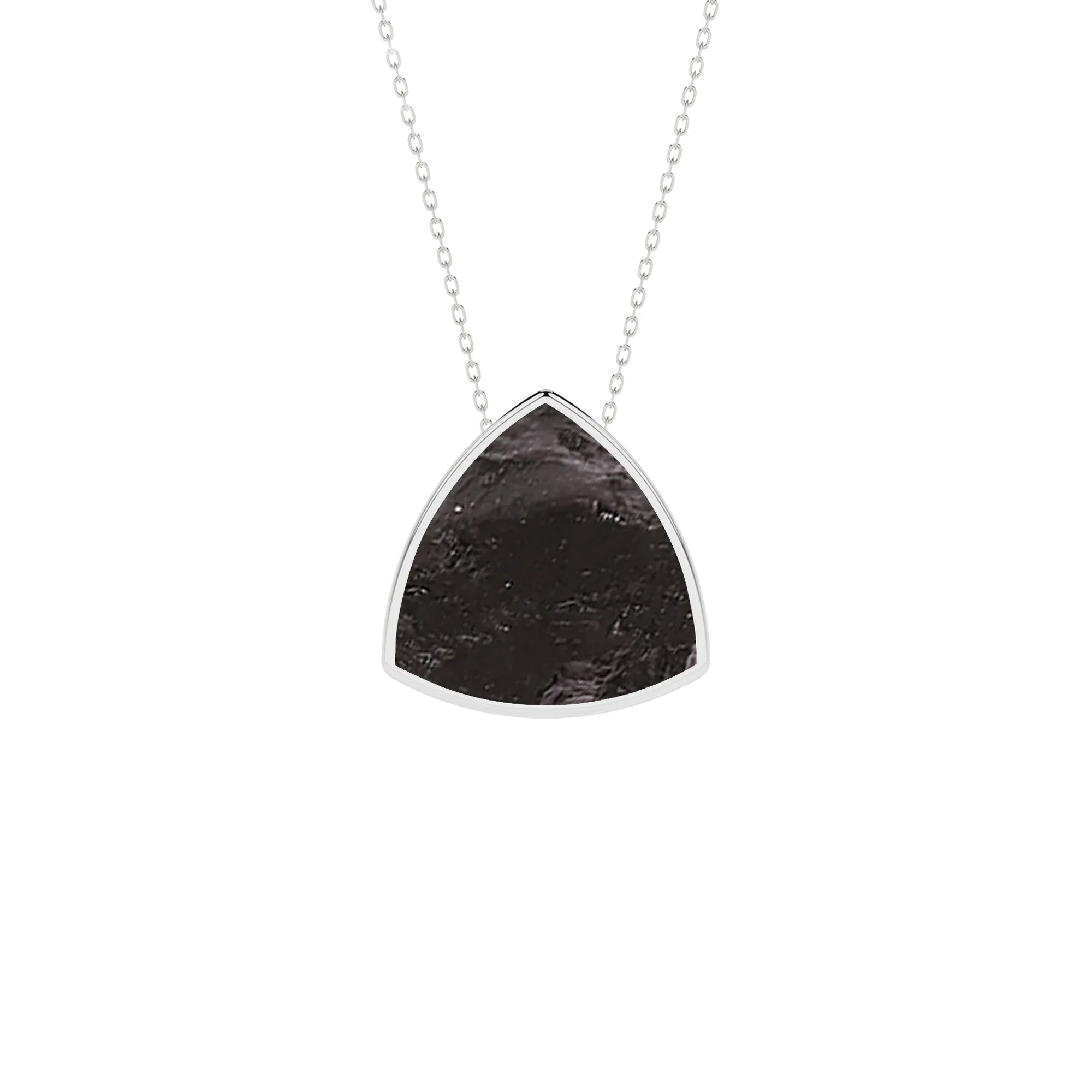 natural shungite trillion shape pendant necklace