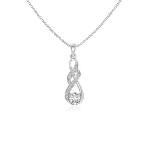 moissanite infinity necklaces in sterling silver 