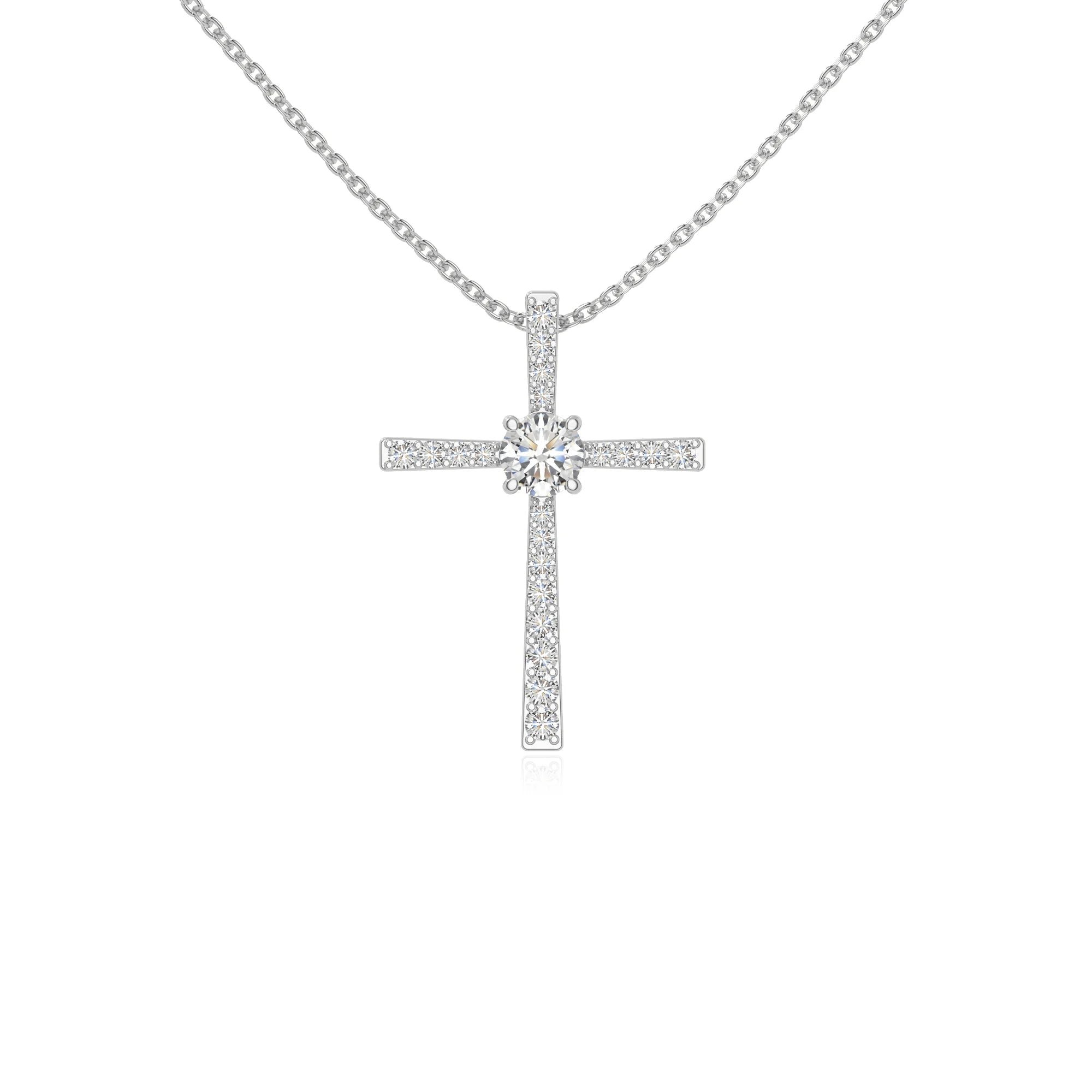 moissanite cross necklaces in sterling silver 