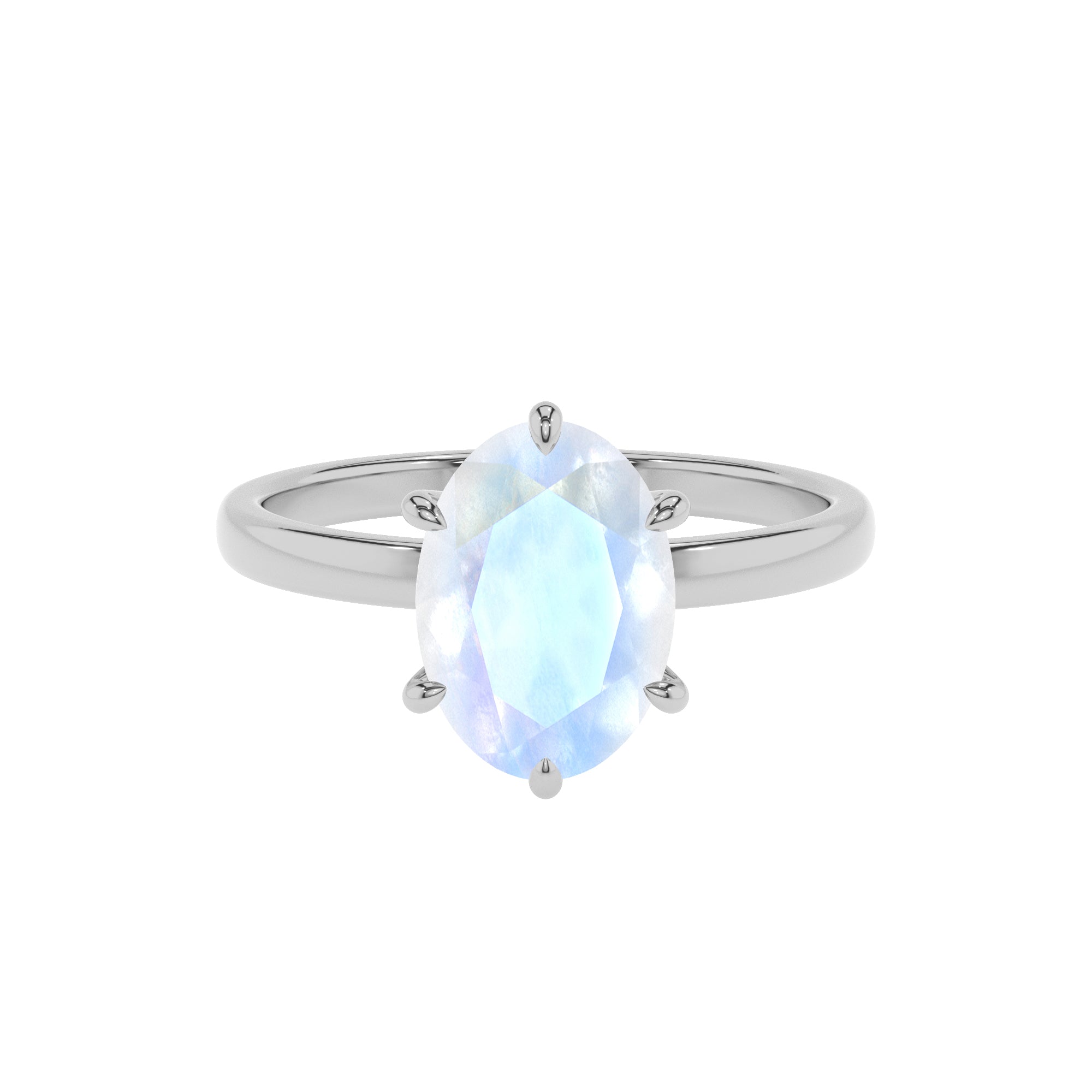 natural rainbow-moonstone oval solitaire engagement ring