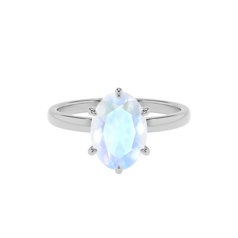 natural rainbow-moonstone oval solitaire engagement ring