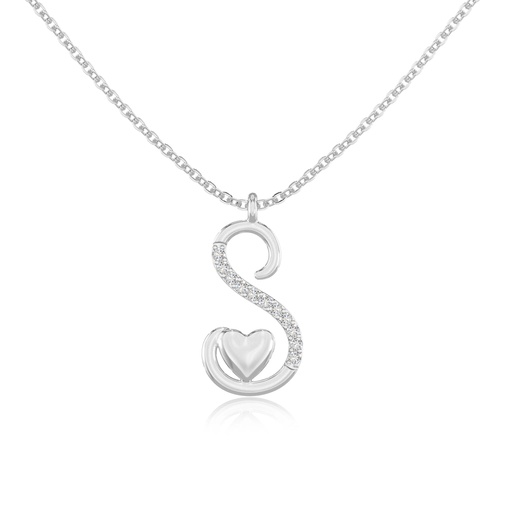 moissanite Initials necklaces in sterling silver 