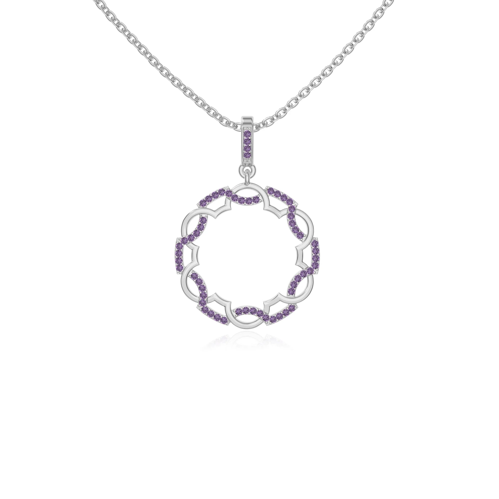 natural amethyst infinity love knot necklaces in sterling silver 