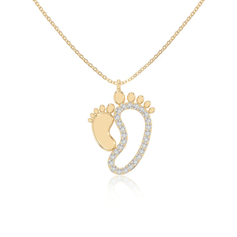 moissanite mother child necklaces in yellow gold vermeil 