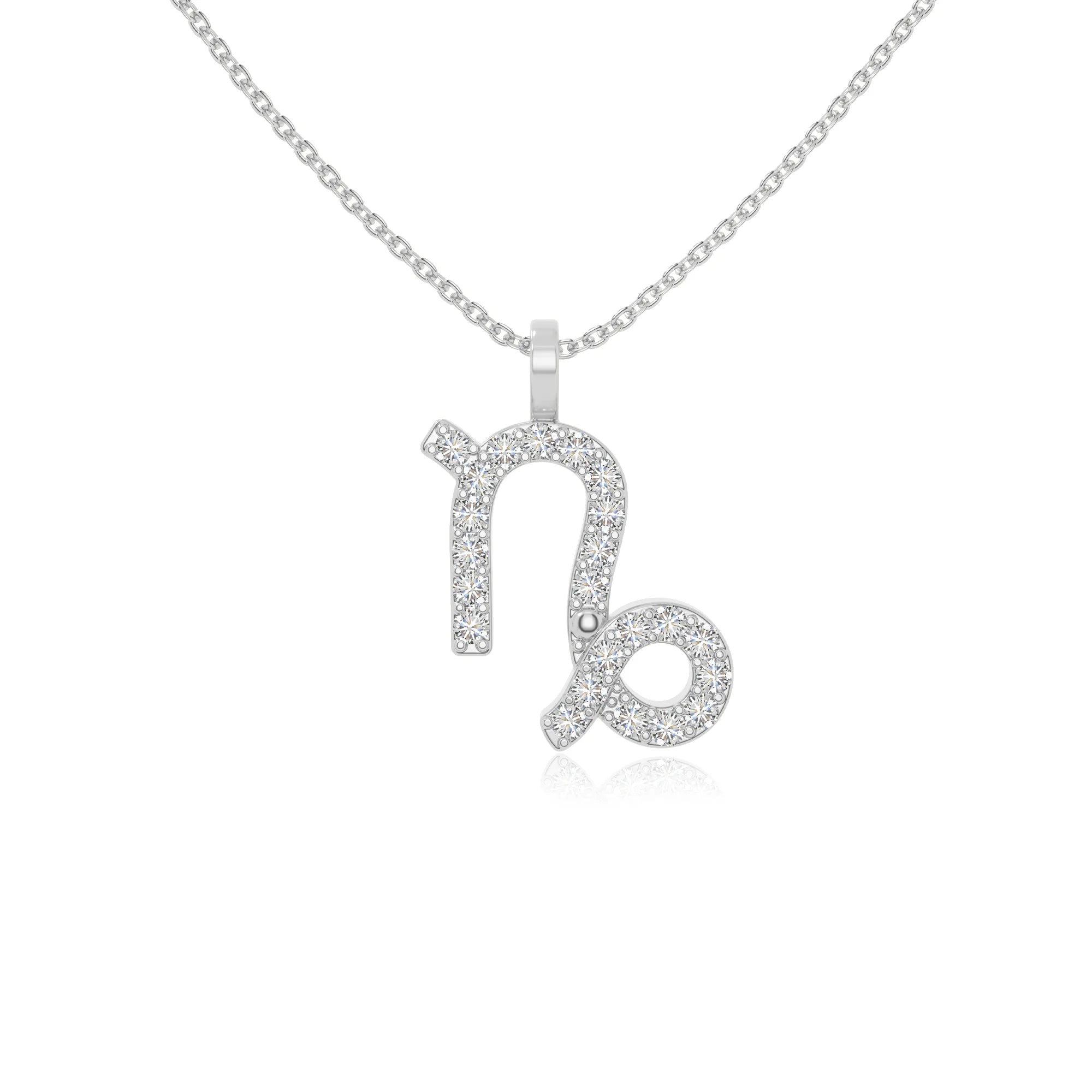 moissanite capricorn zodiac necklaces in sterling silver 