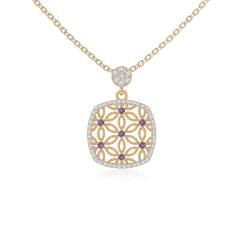 natural amethyst infinity love knot necklaces in yellow gold vermeil 