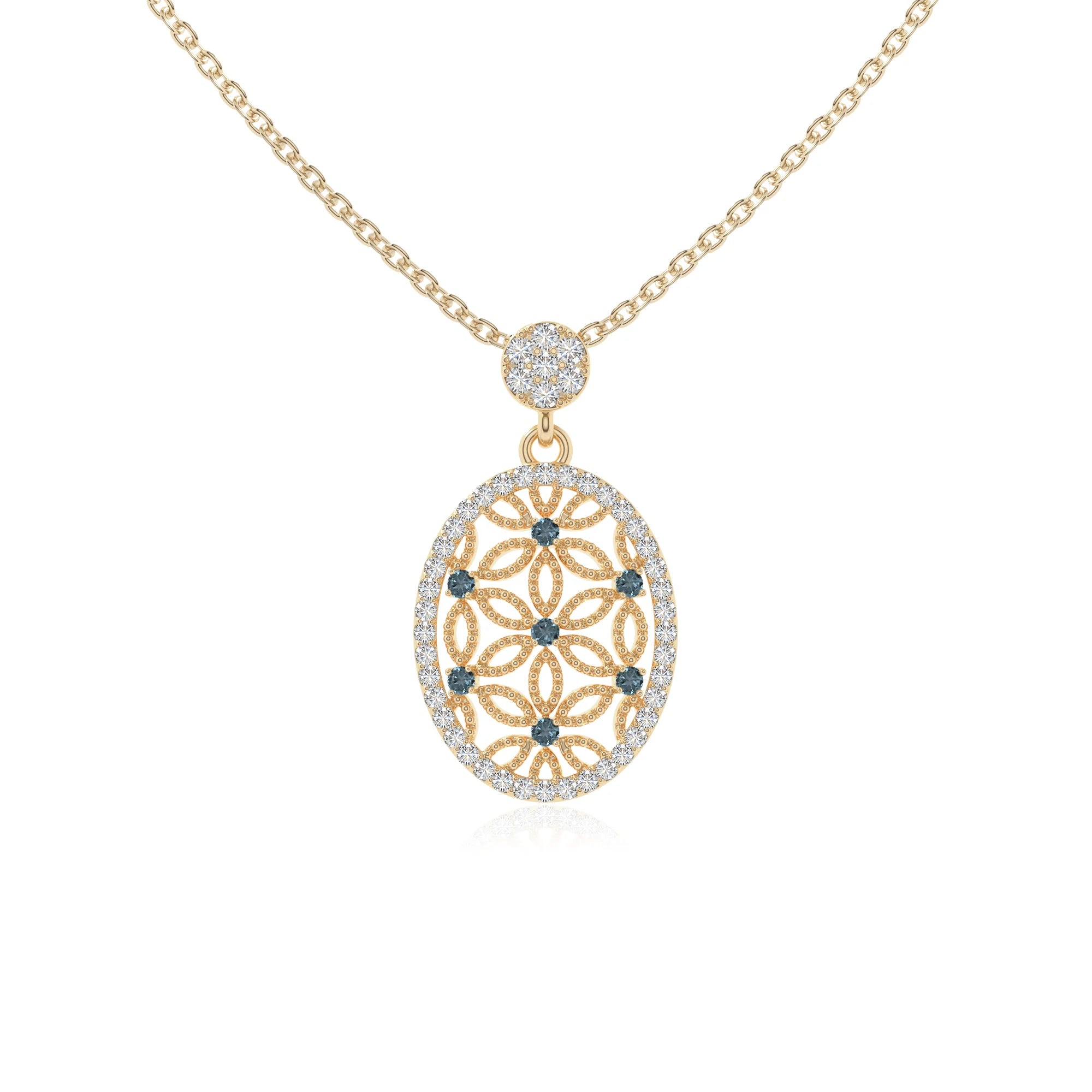natural london-blue-topaz infinity love knot necklaces in yellow gold vermeil 