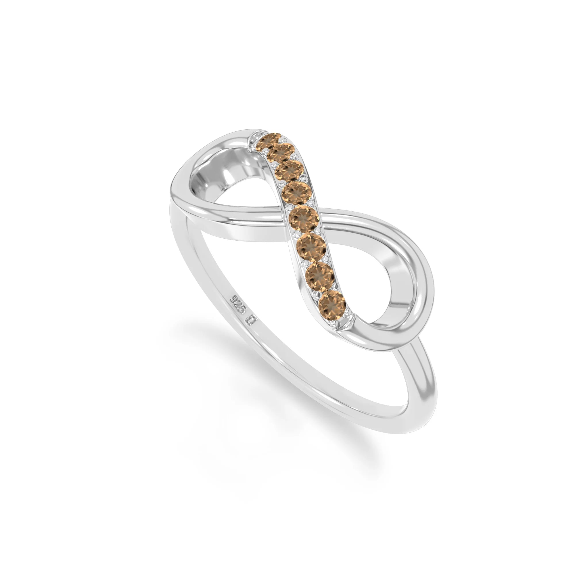 natural citrine infinity promise rings in sterling silver 