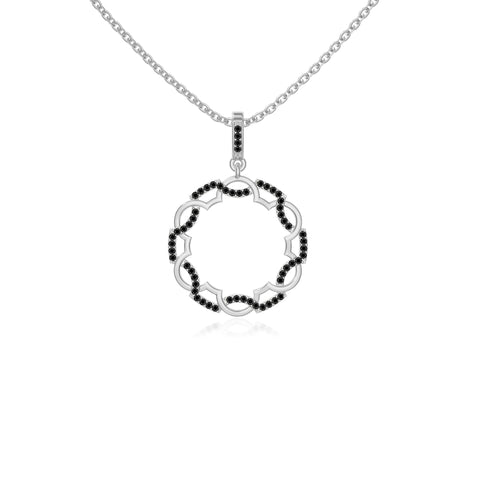 natural black-onyx infinity love knot necklaces in sterling silver 