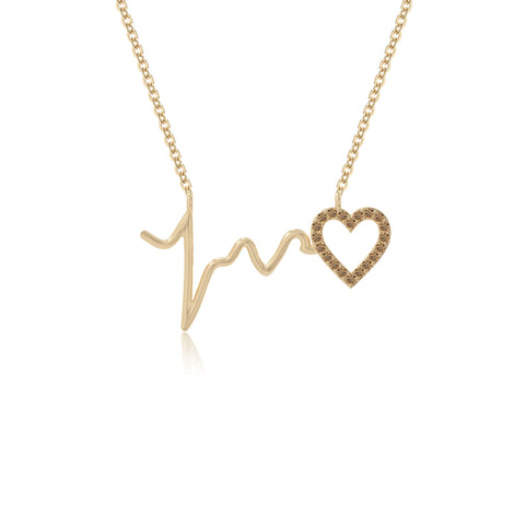 natural citrine heartbeat necklaces in yellow gold vermeil 