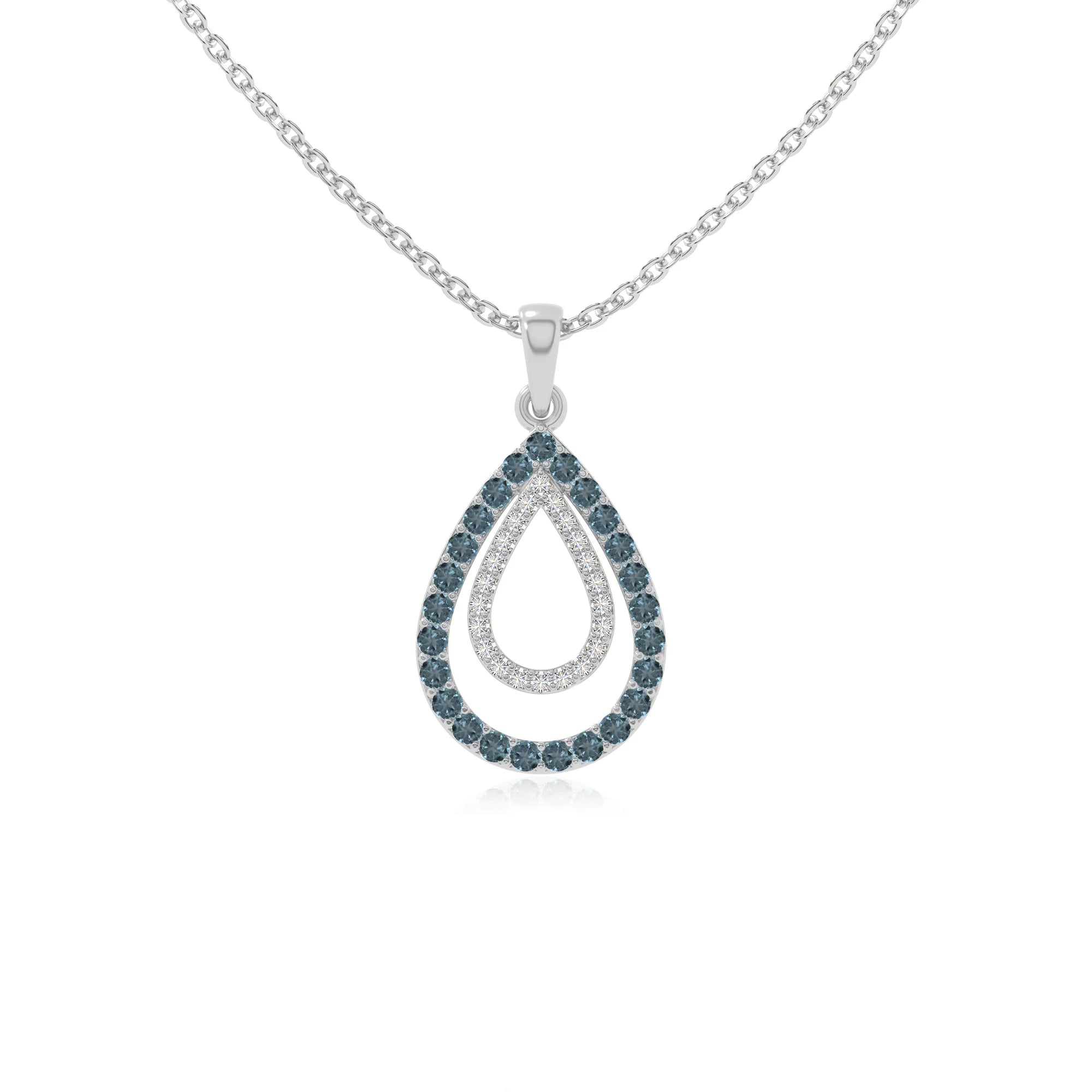 natural london-blue-topaz infinity love knot necklaces in sterling silver 
