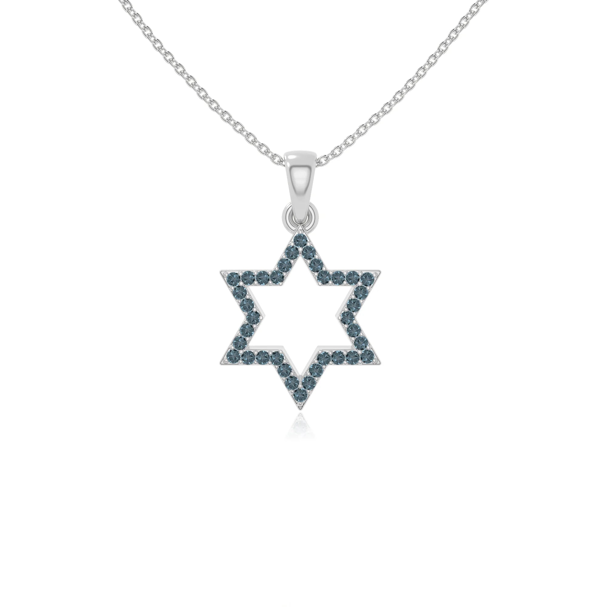 natural london-blue-topaz star of david necklaces in sterling silver 
