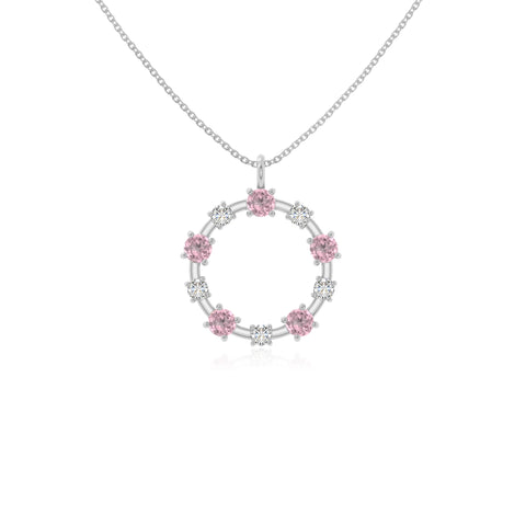 natural pink-tourmaline infinity love knot necklaces in sterling silver 