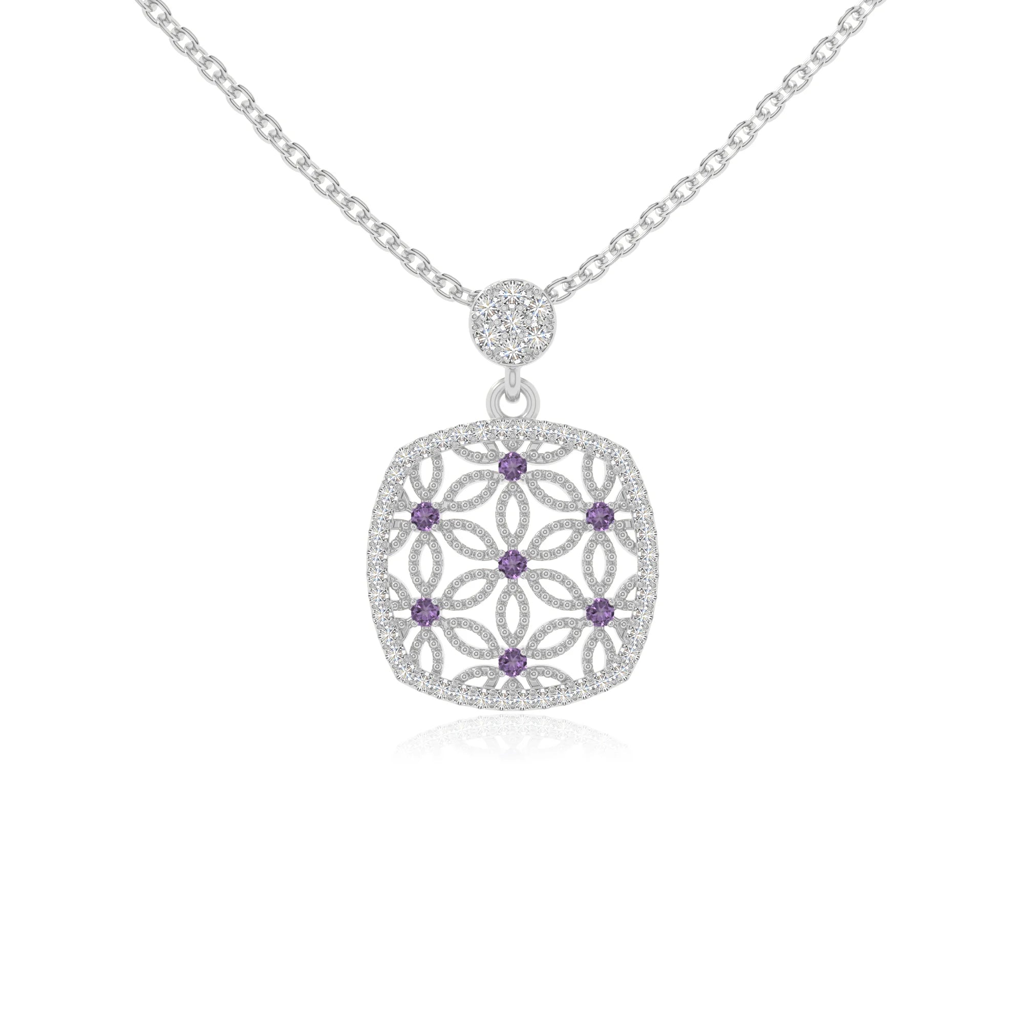 natural amethyst infinity love knot necklaces in sterling silver 