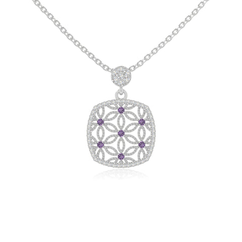 natural amethyst infinity love knot necklaces in sterling silver 