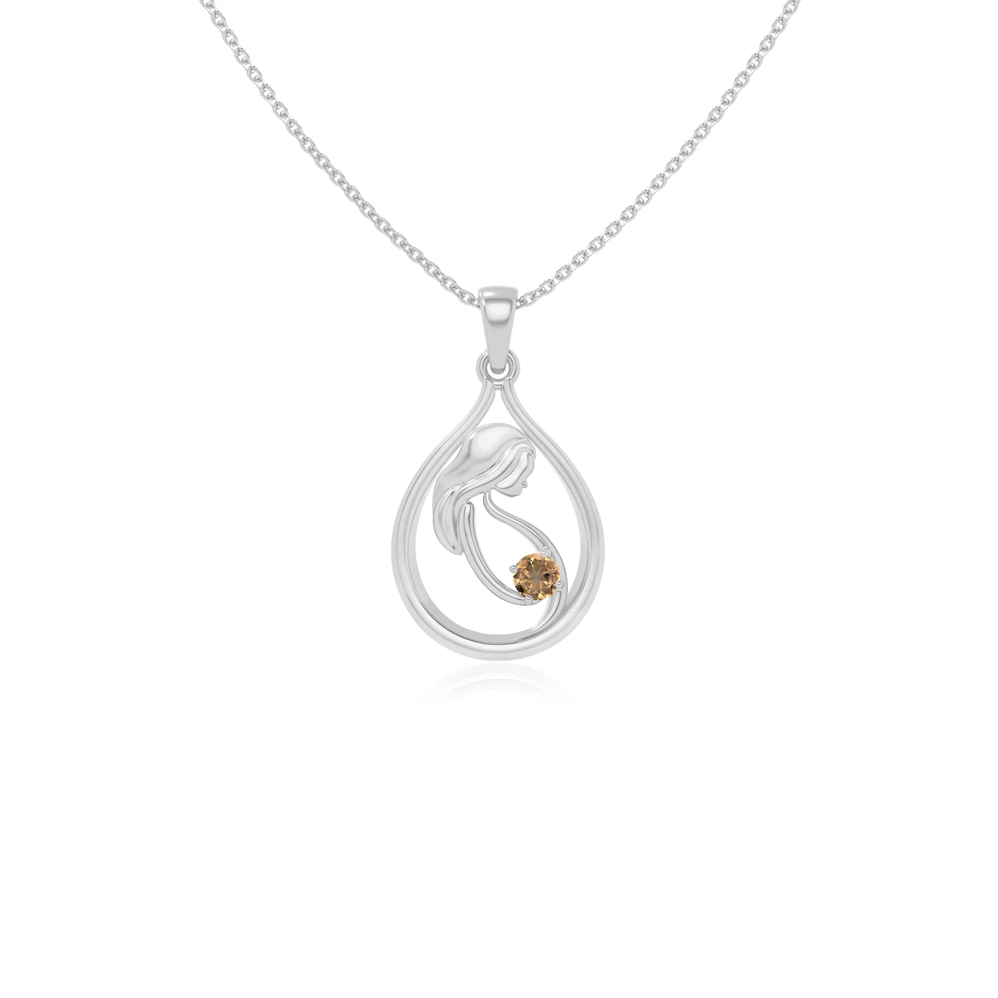 natural citrine mom to be necklaces in sterling silver 